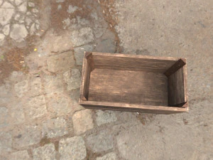 low poly wooden box 3D Model
