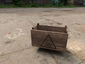 low poly wooden box 3D मॉडल