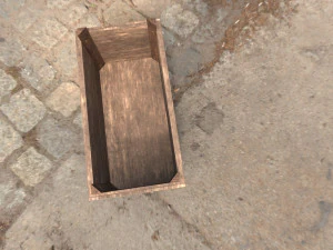 low poly wooden box 3D Model