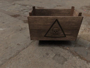 low poly wooden box 3D Model