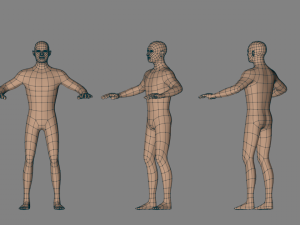 man basemesh low poly character uv unwrapped 3D Model