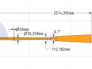 a real paddle for a rowing boat for 3d printing and cnc production Modelo de impresión 3D