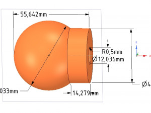 door knob ready printing and cnc-made 3D-Druckmodell