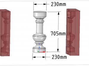 custom-made concrete or plaster baluster with casting mold 3d-print cnc 3D 프린트 모델