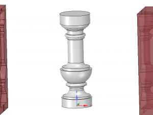 custom-made concrete or plaster baluster with casting mold 3d-print cnc 3D Print Model