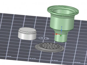flood floor shower drain kit odor trap 3d-print 3D प्रिंट मॉडल
