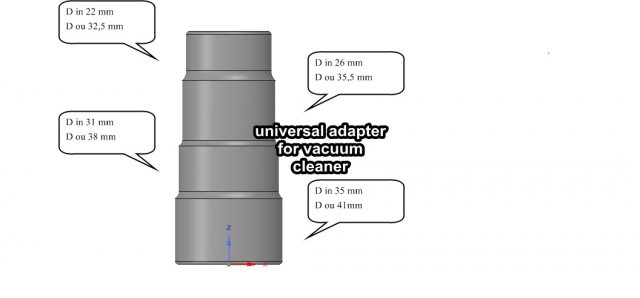stepped universal adapter for vacuum cleaner nozzle v01 3d-print cnc 3D Print Model .c4d .max .obj .3ds .fbx .stl .blend 