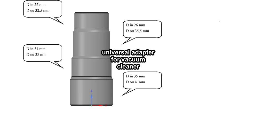 stepped universal adapter for vacuum cleaner nozzle v01 3d-print cnc 3D Print Model .c4d .max .obj .3ds .fbx .stl .blend 