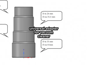 ступенчатый универсальный адаптер для насадки пылесоса v01 3d-печать с чпу 3D Принт Модель