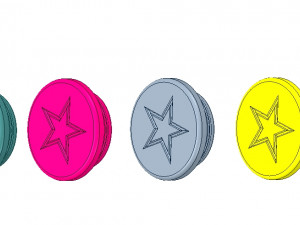 bicycle motorcycles handlebar plugs clips 22mm v01 knobs 3d-print 3Dプリントモデル