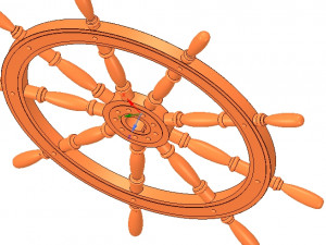 ships steering wheel v03 for 3d-print and cnc 3D प्रिंट मॉडल