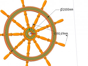 ships steering wheel v03 for 3d-print and cnc 3D प्रिंट मॉडल