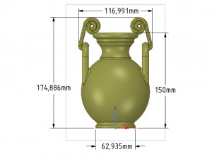 greek vase amphora cup vessel for 3d-print or cnc 3D-printmodel