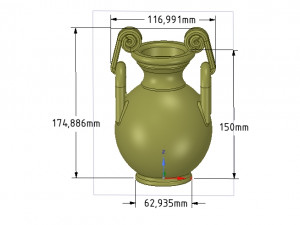 greek vase amphora cup vessel for 3d-print or cnc 3D-printmodel