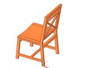 solid wood chair with 12 mm bent plywood seat 3D Print Model