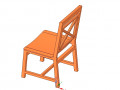 Solid wood chair with 12 mm bent plywood seat 3D Model