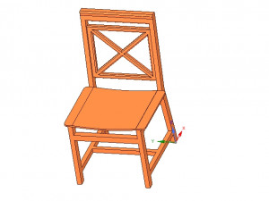 solid wood chair with 12 mm bent plywood seat 3D Print Model