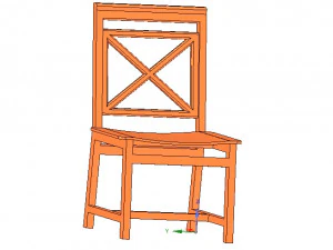 cadeira de madeira maci&ccedil;a com assento em compensado dobrado de 12 mm Modelo de Impressão 3D