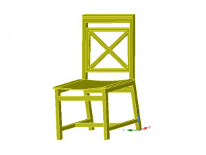 solid wood chair with 12 mm bent plywood seat 3D Print Model