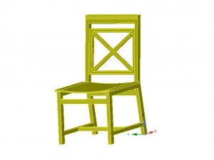 cadeira de madeira maci&ccedil;a com assento em compensado dobrado de 12 mm Modelo de Impressão 3D