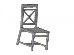 solid wood chair with 12 mm bent plywood seat 3D Print Model