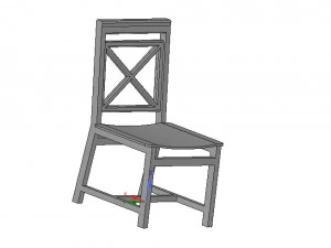 cadeira de madeira maci&ccedil;a com assento em compensado dobrado de 12 mm Modelo de Impressão 3D