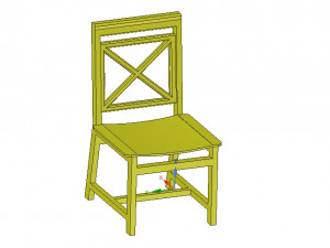 solid wood chair with 12 mm bent plywood seat 3D Print Model