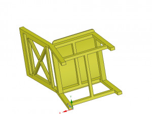 solid wood chair with 12 mm bent plywood seat 3D Print Model