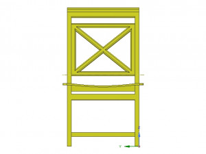 solid wood chair with 12 mm bent plywood seat 3D Print Model