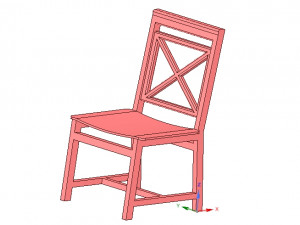 solid wood chair with 12 mm bent plywood seat 3D Print Model