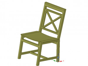 solid wood chair with 12 mm bent plywood seat 3D Print Model
