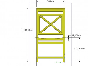 solid wood chair with 12 mm bent plywood seat 3D Print Model