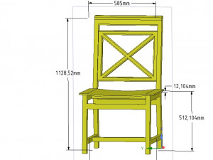 solid wood chair with 12 mm bent plywood seat 3D Print Model