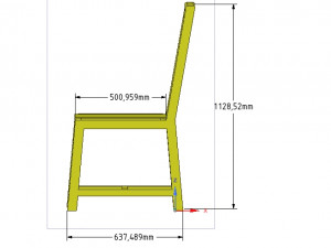 solid wood chair with 12 mm bent plywood seat 3D Print Model