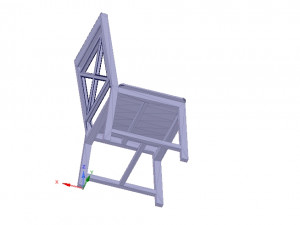 solid wood chair with 12 mm bent plywood seat 3D Print Model