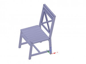 solid wood chair with 12 mm bent plywood seat 3D Print Model