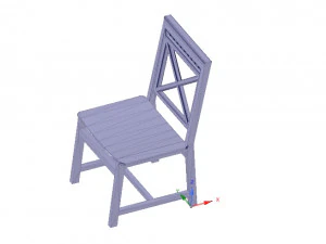 cadeira de madeira maci&ccedil;a com assento em compensado dobrado de 12 mm Modelo de Impressão 3D