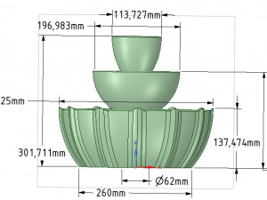 3 tier flower pot vase container tower decor 3d print and cnc 3D प्रिंट मॉडल