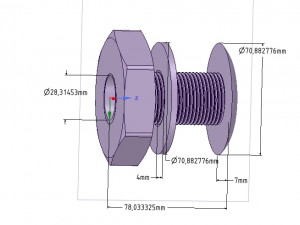marine boat thru hull fitting connector neck12 3d-print Model Cetak 3D
