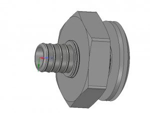 barco marinho atrav&eacute;s do conector de encaixe do casco mangueira de 1 polegada neck12 3d-print Modelo de Impressão 3D