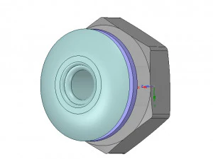 barco marinho atrav&eacute;s do conector de encaixe do casco mangueira de 1 polegada neck12 3d-print Modelo de Impressão 3D