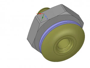 barco marinho atrav&eacute;s do conector de encaixe do casco mangueira de 1 polegada neck12 3d-print Modelo de Impressão 3D