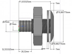 marine boat thru hull fitting connector 1 inch hose neck12 3d-print Modello di stampa 3D