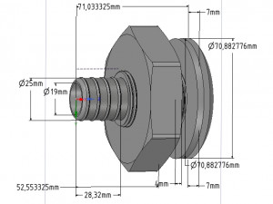 marine boat thru hull fitting connector 1 inch hose neck12 3d-print Modello di stampa 3D