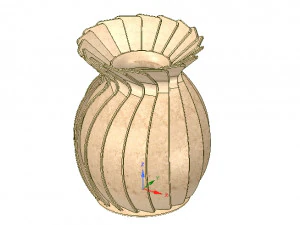 original origami flower vase vo01 for 3d-print or cnc 3D Print Model