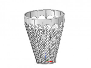 basket vase wallet for paper or flower v07 for 3d-print or cnc 3D Print Model