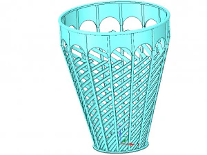 3डी-प्रिंट या सीएनसी के लिए कागज या फूल के लिए टोकरी फूलदान वॉलेट v07 3D प्रिंट मॉडल