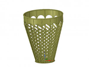 3डी-प्रिंट या सीएनसी के लिए कागज या फूल के लिए टोकरी फूलदान वॉलेट v07 3D प्रिंट मॉडल