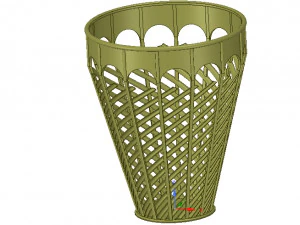 3डी-प्रिंट या सीएनसी के लिए कागज या फूल के लिए टोकरी फूलदान वॉलेट v07 3D प्रिंट मॉडल