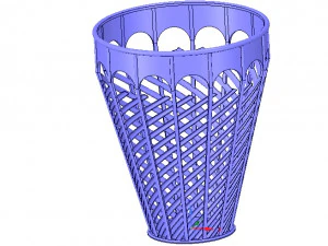 3डी-प्रिंट या सीएनसी के लिए कागज या फूल के लिए टोकरी फूलदान वॉलेट v07 3D प्रिंट मॉडल